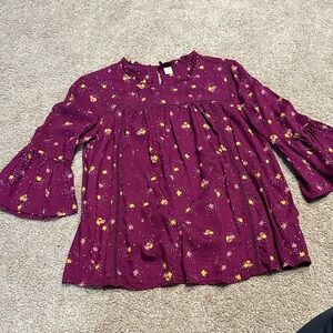 Old Navy Maroon Floral Top